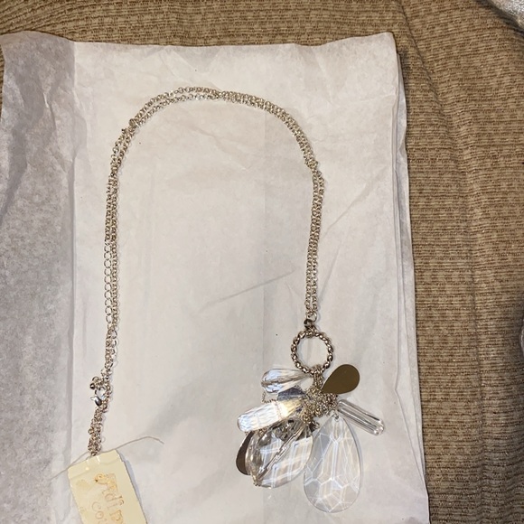 🤍🩶🤍NWT Silver & Clear Long Fashion Necklace - Picture 3 of 7